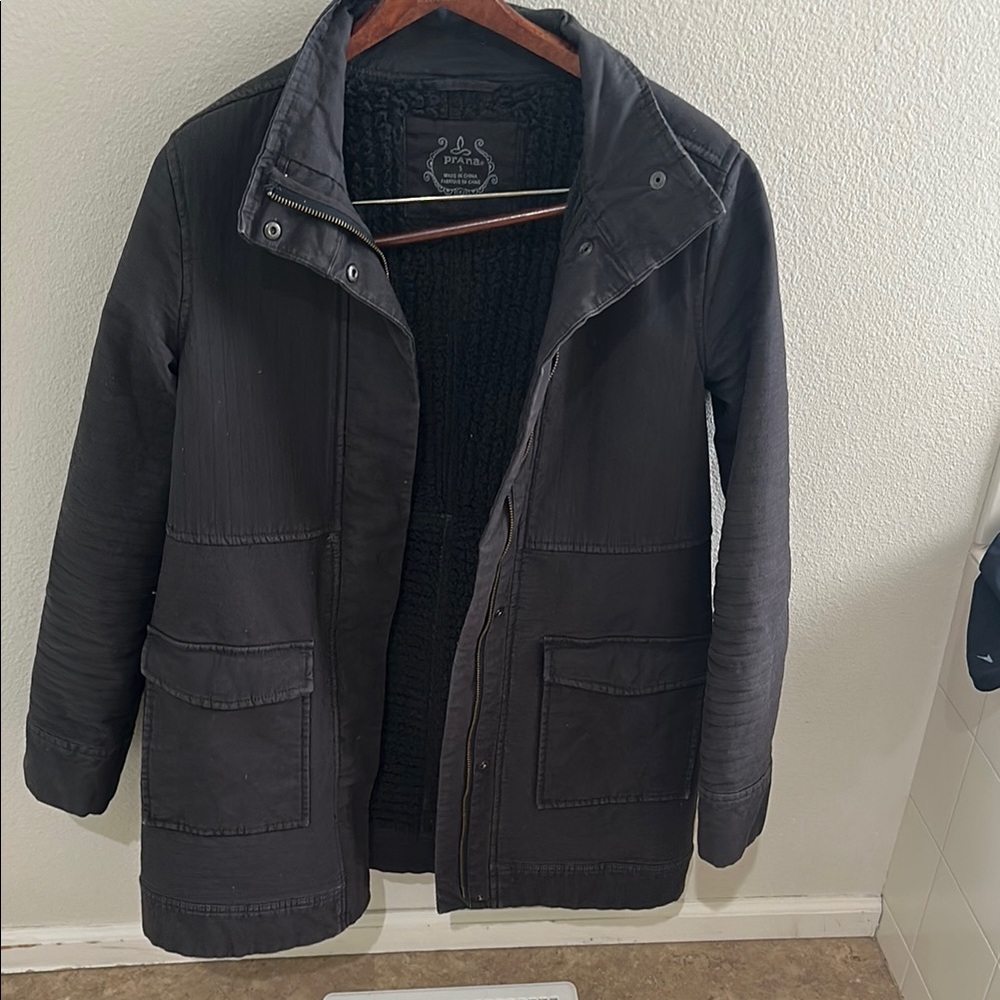 Prana Black Military Field Coat